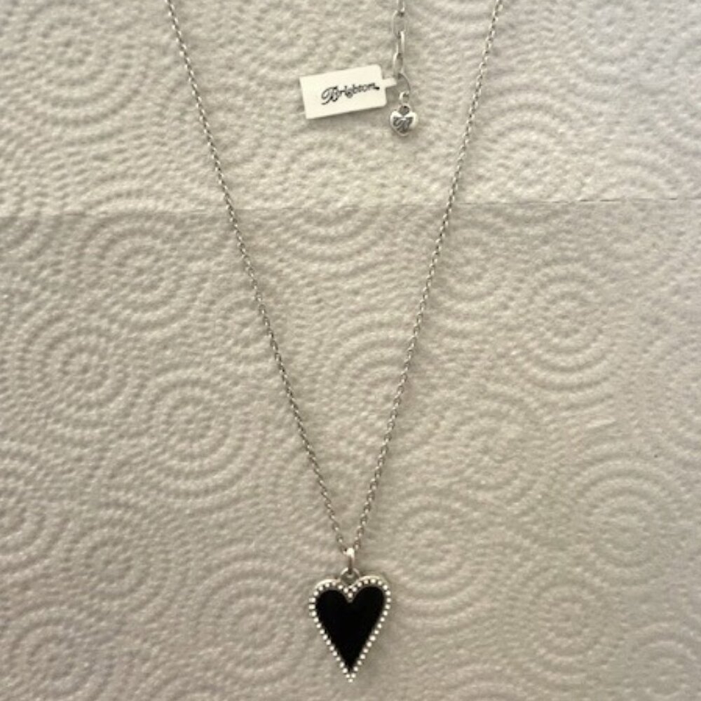 Brighton Dazzling Love Black Pendant Necklace NWT